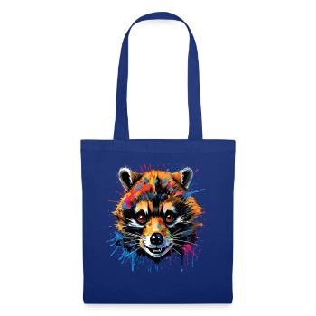 Waschbär Motiv Tier Tierliebhaber Kunst Kunstwerk - Stoffbeutel - Royalblau - Vorne