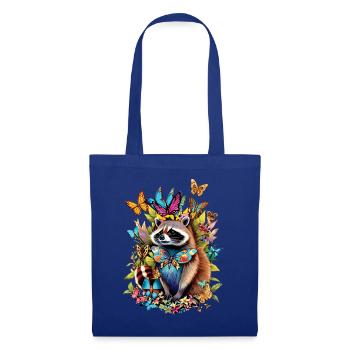 Waschbär Motiv Tier Tierliebhaber Kunst Kunstwerk - Stoffbeutel - Royalblau - Vorne
