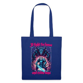 Œuvre d'art du thon et du chat du Moyen Âge Honor - Sac en tissu - bleu royal - Devant
