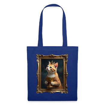 Medieval Cat in Picture Frame Art Crown - Tote Bag - royal blue - Front