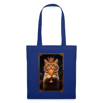 Medieval Cat in Picture Frame Art Crown - Tote Bag - royal blue - Front