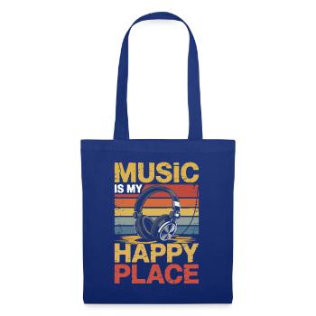 Music My Happy Place Music Lover DJ Headphones - Tote Bag - royal blue - Front