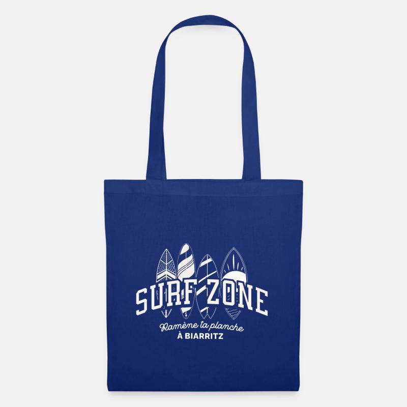 Surf Zone Ramène ta planche à Biarritz coul - Sac en tissu - bleu royal
