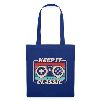 Retro Zocker Sprüche Gaming Geschenk - Stoffbeutel - Royalblau - Vorne