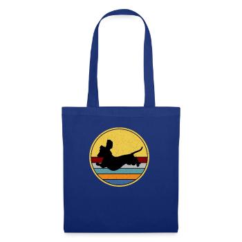 Teckel chien blaireau chien de toit poils rugueux Amour du chien - Sac en tissu - bleu royal - Devant