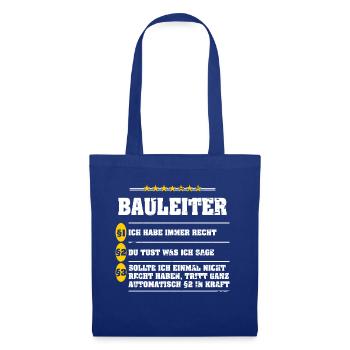 BAULEITER IMMER IM RECHT - Stoffbeutel - Royalblau - Vorne