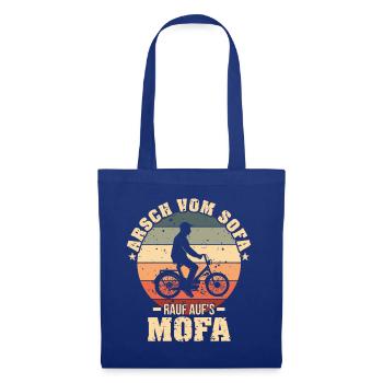Arsch vom Sofa rauf aufs Mofa - Stoffbeutel - Royalblau - Vorne