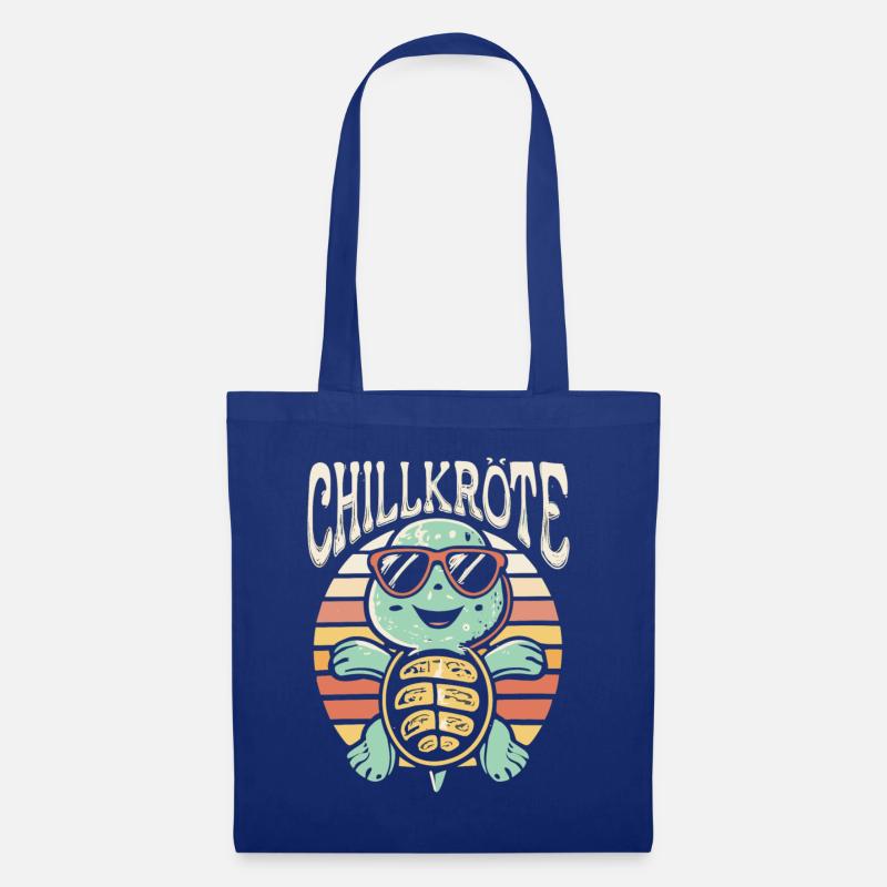 Relaxte Schildkröte Chillkröte - Stoffbeutel - Royalblau