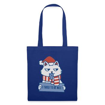 J’ai essayé d’être gentil chat de Noël - Sac en tissu - bleu royal - Devant