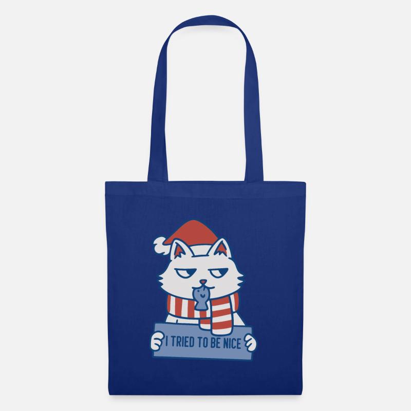 Ich habe versucht, eine nette Weihnachtskatze zu sein - Stoffbeutel - Royalblau