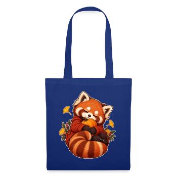 Sleepy Red Panda Kürbis - Stoffbeutel - Royalblau - Vorne