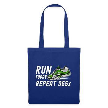 Retro Run Today Repeat 365 - Running Streak Runner - Stoffbeutel - Royalblau - Vorne