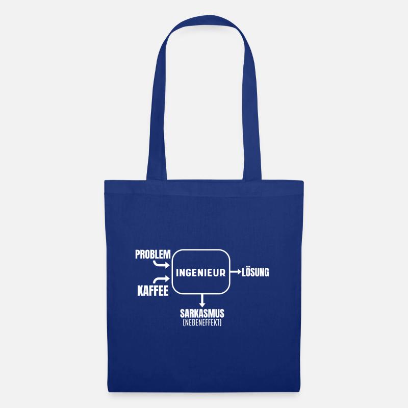 Prozessdiagramm Sarkasmus Kaffeetrinker Ingenieur - Stoffbeutel - Royalblau
