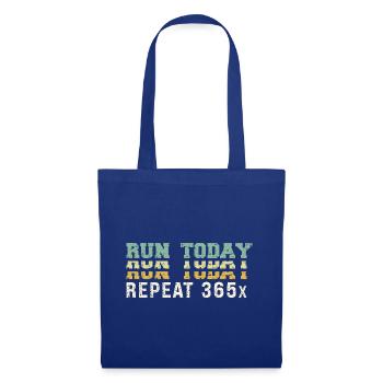 Retro Run Today Repeat 365 - Running Streak Runner - Stoffbeutel - Royalblau - Vorne