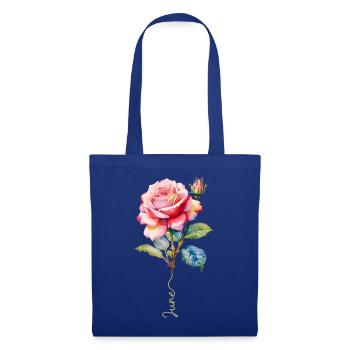 Peint en rose avec des détails éclatants - Sac en tissu - bleu royal - Devant