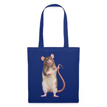 Ratte  - Stoffbeutel - Royalblau - Vorne