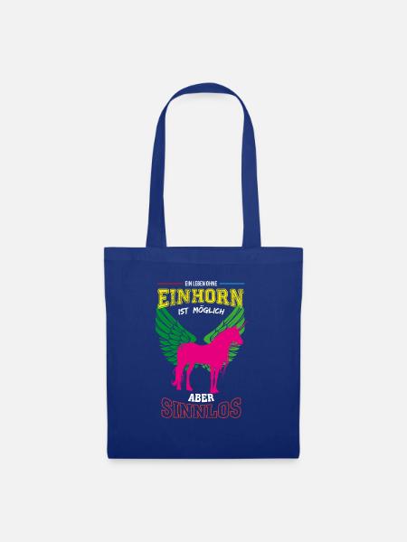 Einhorn Leben sinnlos - Geschenk - Stoffbeutel - Royalblau