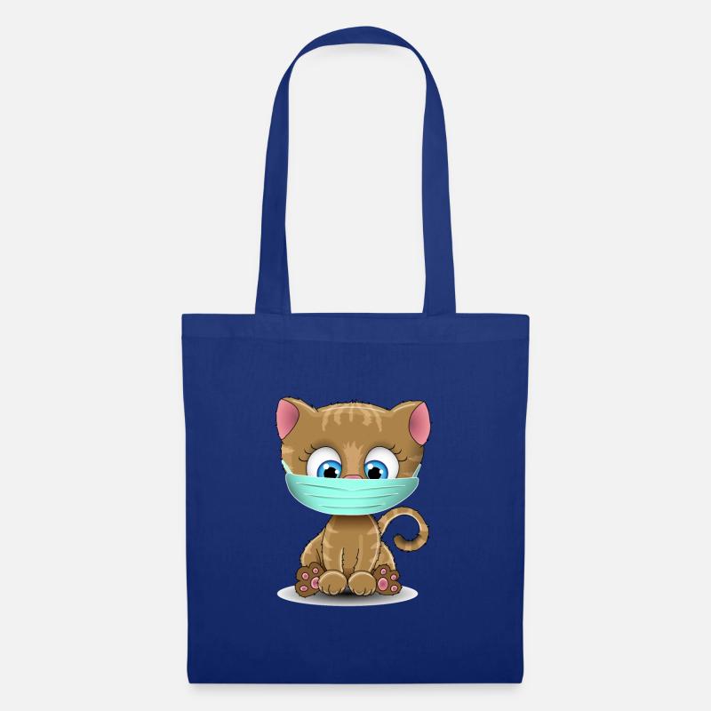 Chat garde-bouche - Sac en tissu - bleu royal