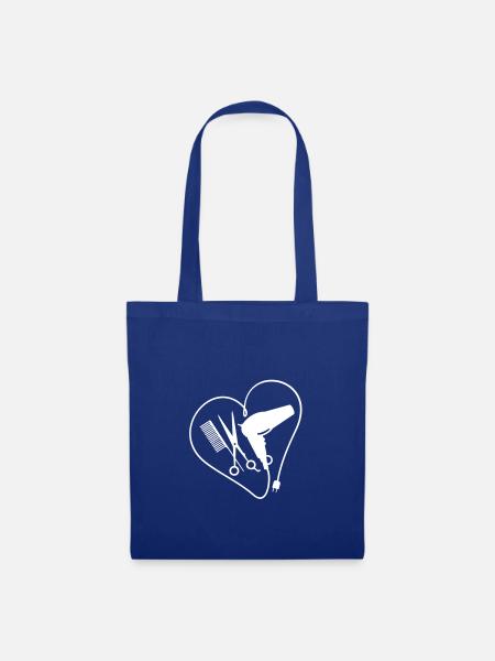 Herz für Friseure / heart 4 hairstyling (1c) - Stoffbeutel - Royalblau