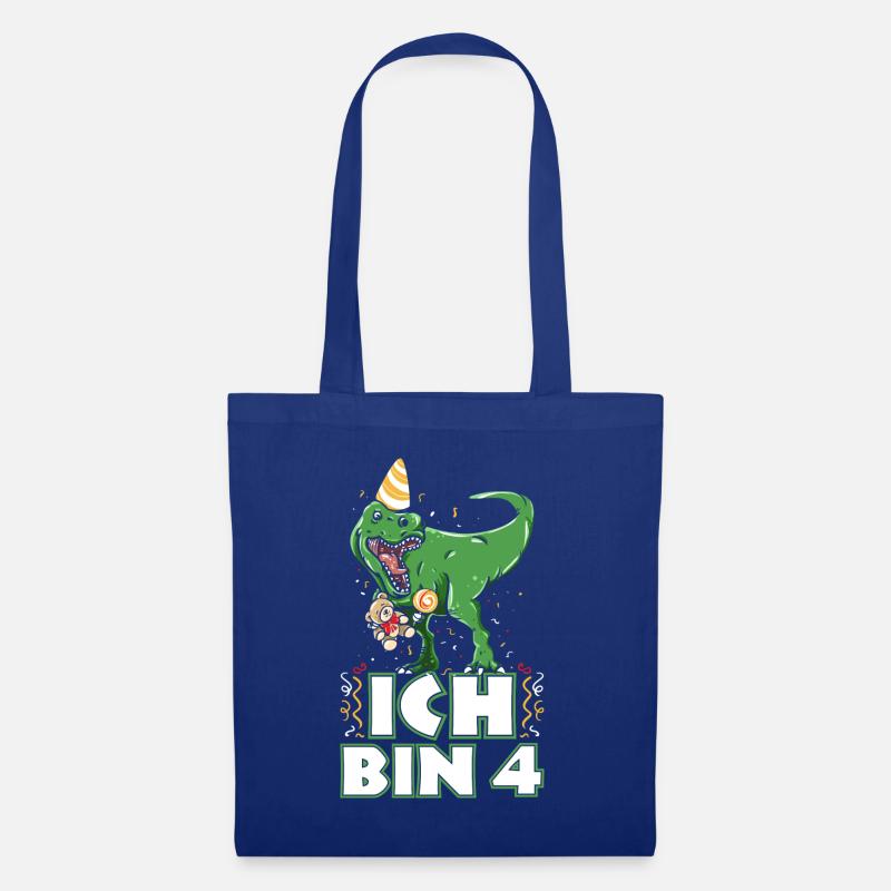 4 Jahre Alt Kindergeburtstag - 4. Geburtstag - Stoffbeutel - Royalblau