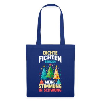 Weihnachtsmann Fichten Weihnachtsbaum Weihnachten - Stoffbeutel - Royalblau - Vorne
