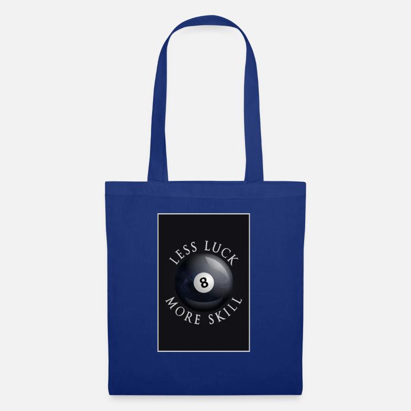 less luck more skill, Billard, Billardkugel - Stoffbeutel - Royalblau