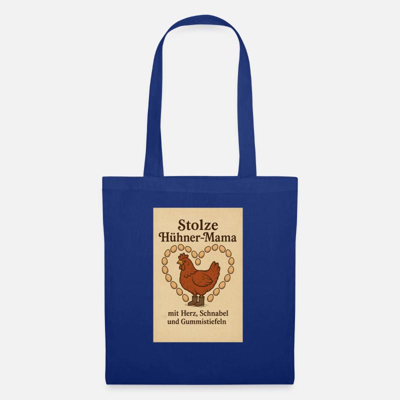 Stolze Hühner-Mama - Stoffbeutel - Royalblau