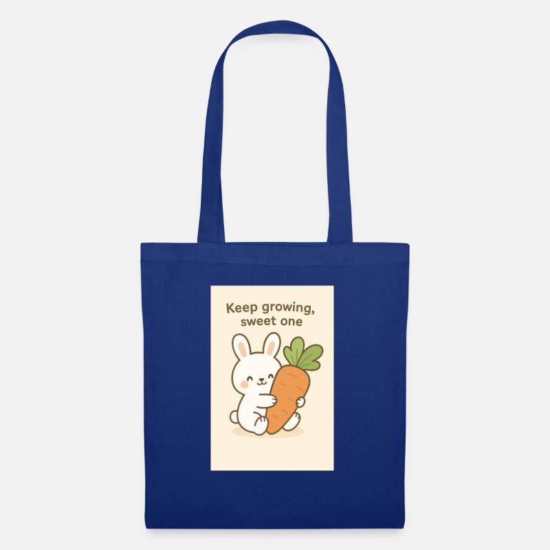 Kawaii Bunny Umarmt Riesenkarotte - Stoffbeutel - Royalblau