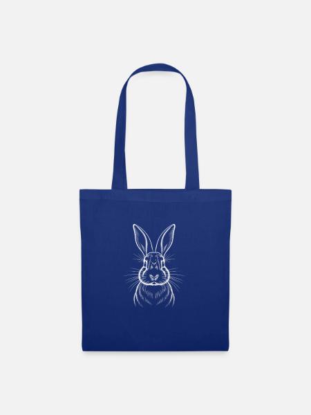 Minimalist Hase: Süßes Kaninchen - Stoffbeutel - Royalblau