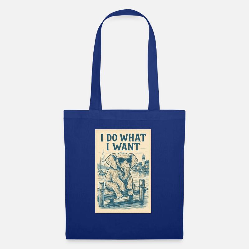 Elefant Ich mache, was ich will Lustiges Meme - Stoffbeutel - Royalblau