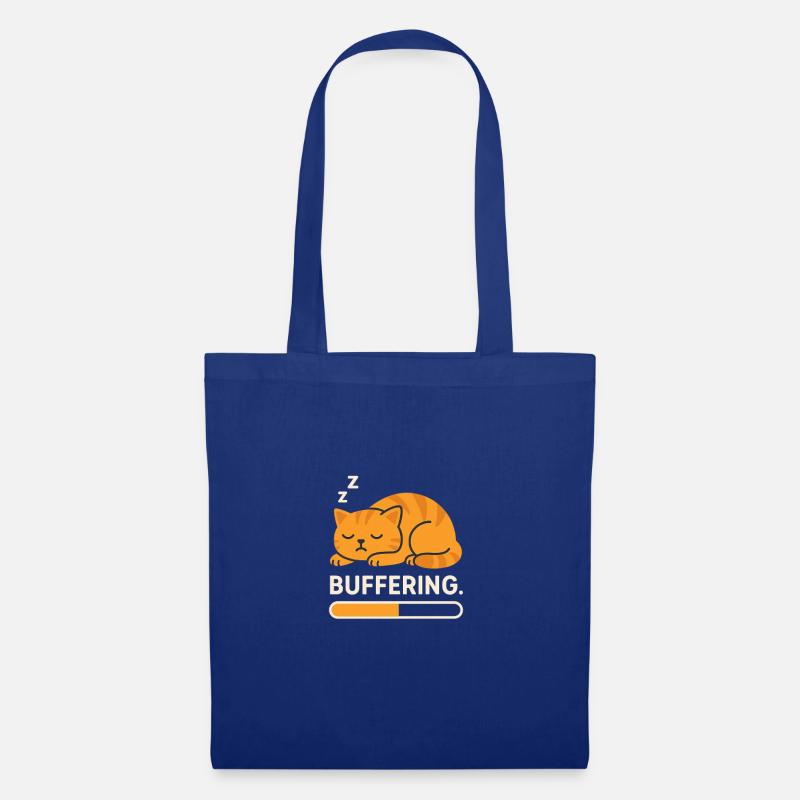 Sleepy Cat - Buffering... - Stoffbeutel - Royalblau