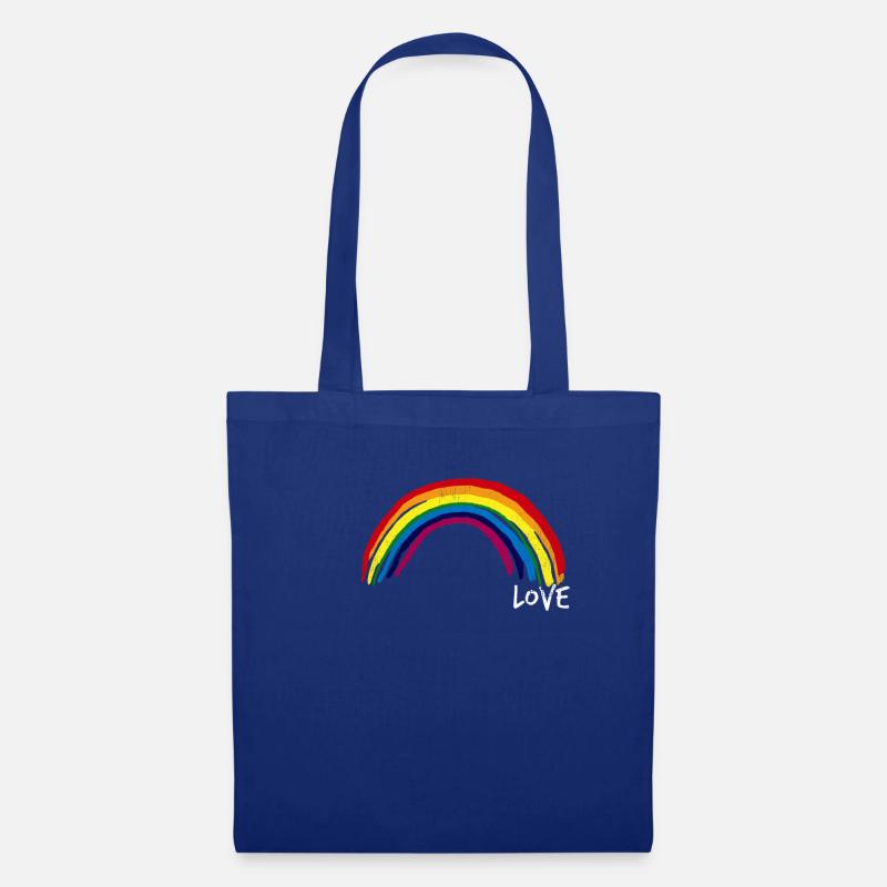 Love Rainbow - Regenbogen Liebe - Stoffbeutel - Royalblau