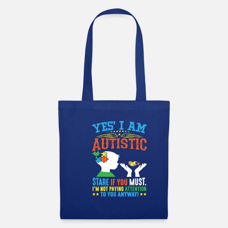Ja ich bin autistisch - Stoffbeutel - Royalblau
