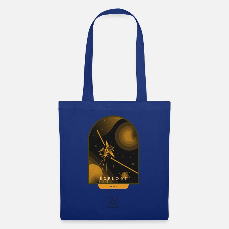 Space explore urban retro design - Stoffbeutel - Royalblau