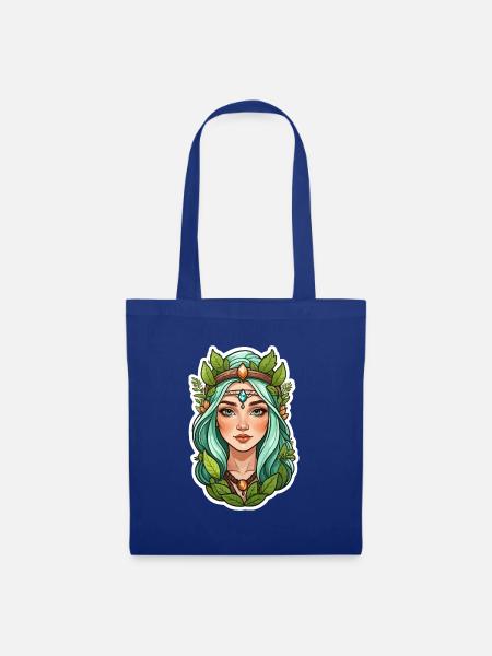 Druidin Druide Fantasy Illustration - Stoffbeutel - Royalblau