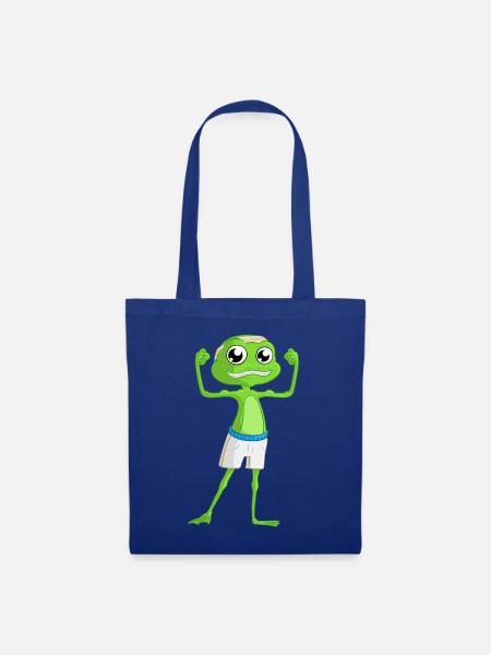 Fitness Comic Frosch - Stoffbeutel - Royalblau