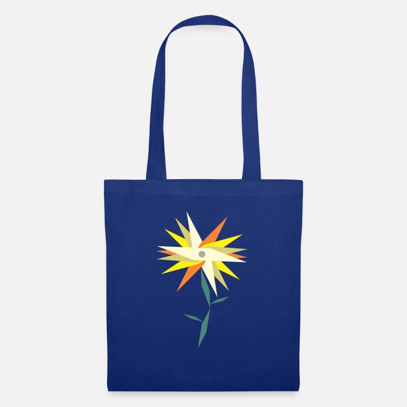 Low Poly Blume - Stoffbeutel - Royalblau