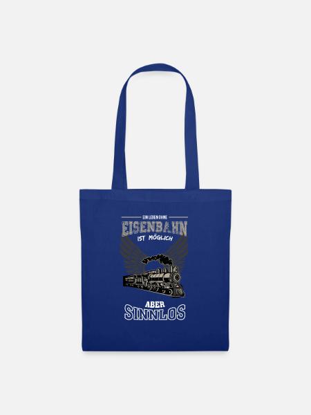 Eisenbahn Leben sinnlos - Geschenk - Stoffbeutel - Royalblau