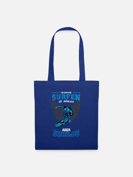 Surfen Leben sinnlos - Geschenk - Stoffbeutel - Royalblau