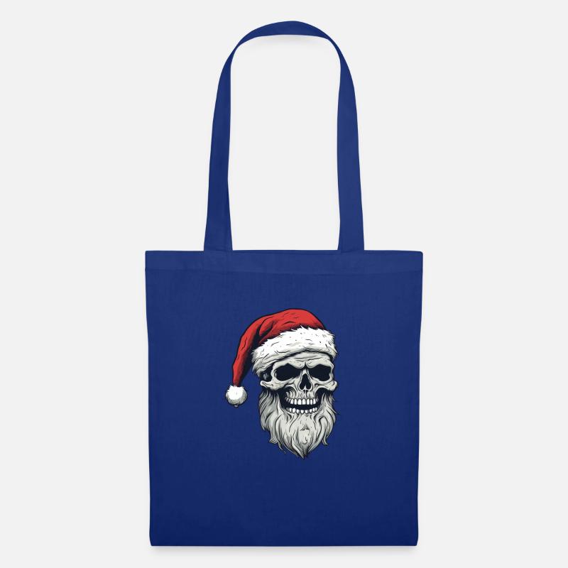 Weihnachtsmann Schädel - Stoffbeutel - Royalblau