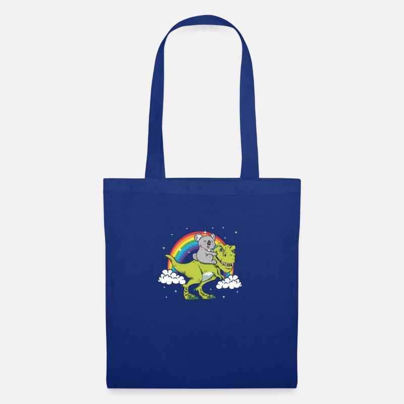 Koala Bär Reitet T-Rex Dinausaurier Geschenk - Stoffbeutel - Royalblau