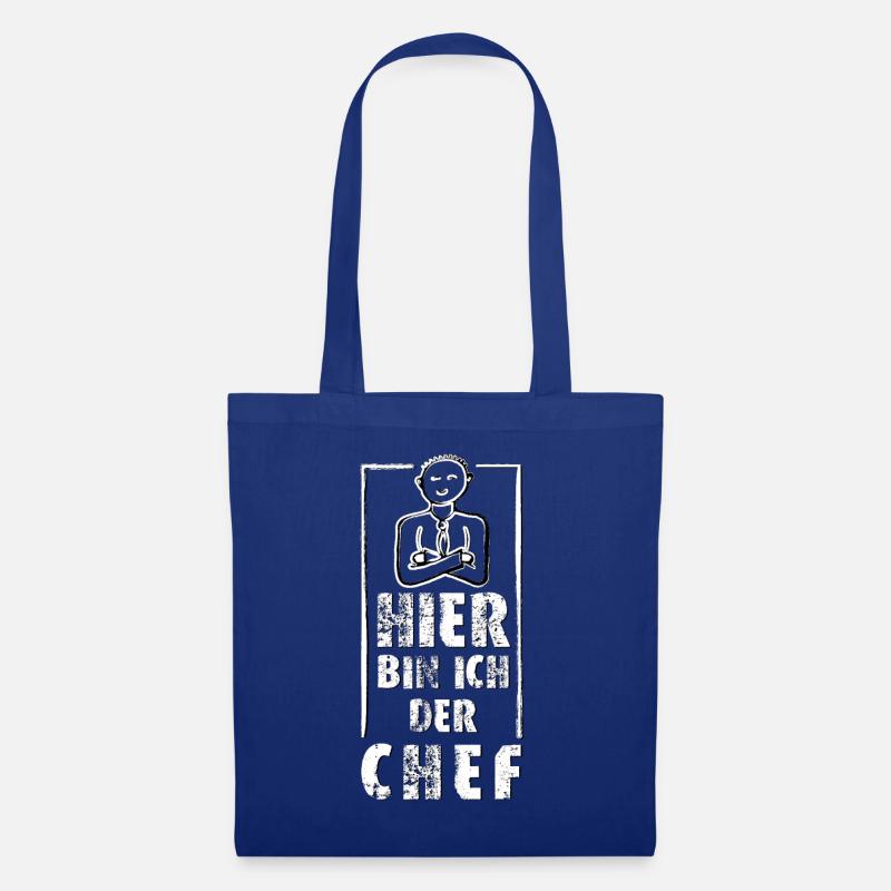 Hier bin ich der Chef | dirty effect - Stoffbeutel - Royalblau