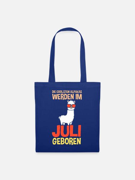 Juli Geburtstag Alpaka Spruch Lustig - Stoffbeutel - Royalblau