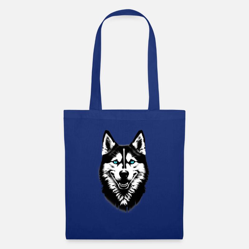Hundegesicht Husky | Wolf | Wolfshund - Stoffbeutel - Royalblau
