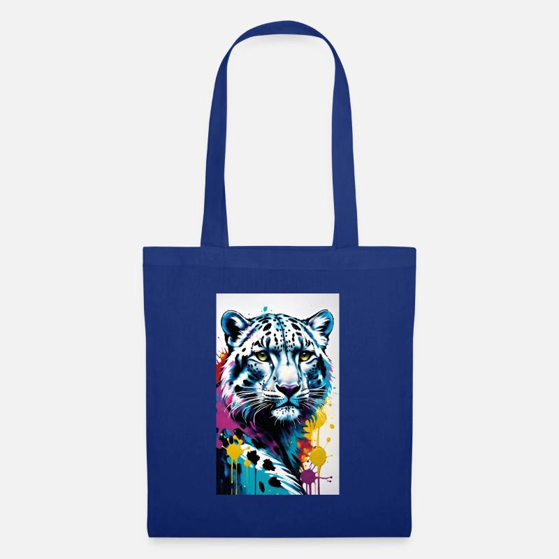 Schneeleopard | Leopard | Raubtier - Stoffbeutel - Royalblau