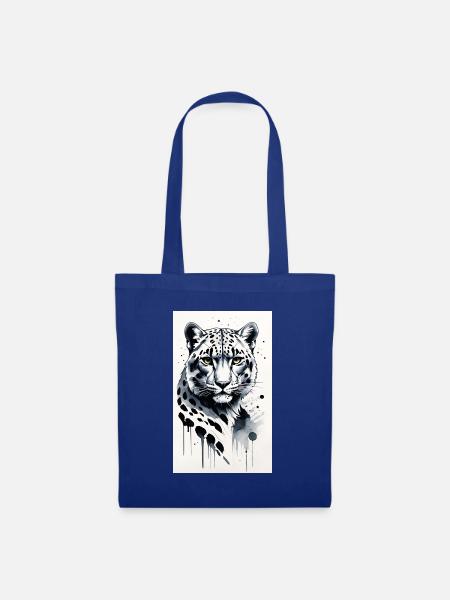 Schneeleopard | Leopard | Raubtier - Stoffbeutel - Royalblau