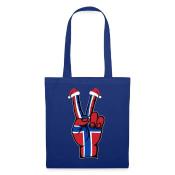 Norwegen Flagge Weihnachten Peace Symbol - Stoffbeutel - Royalblau - Vorne
