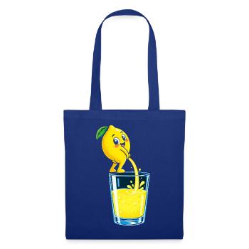 Zitronenheld Spritziges Glasbild - Stoffbeutel - Royalblau - Vorne