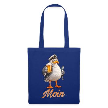 Möwe Moin - Stoffbeutel - Royalblau - Vorne
