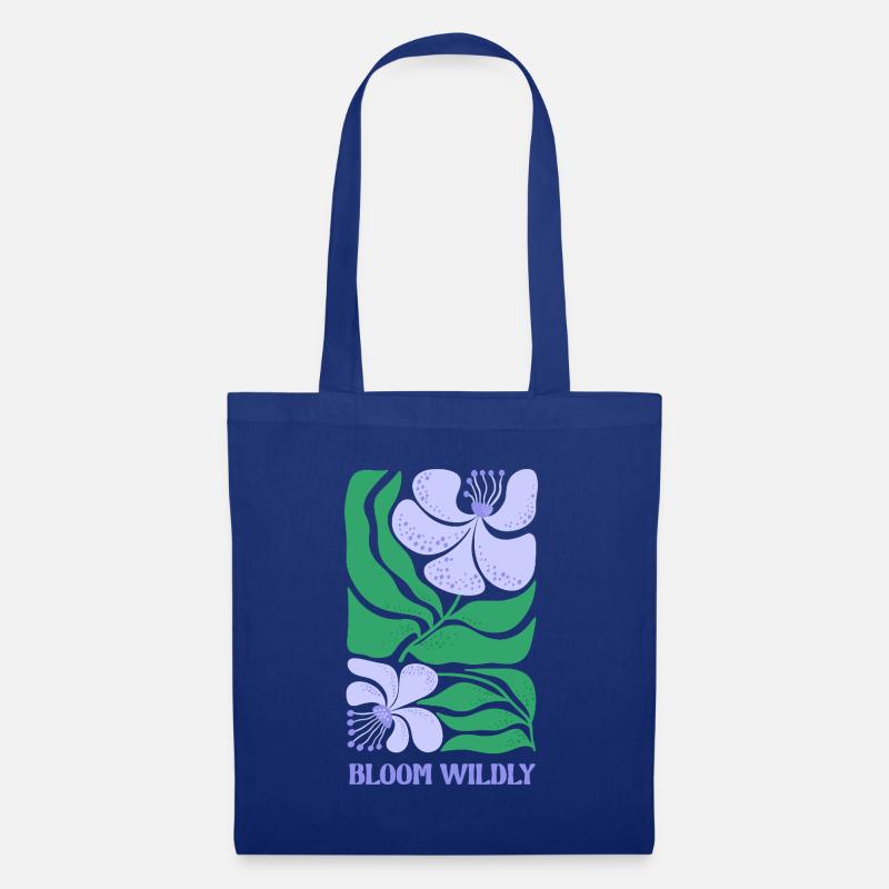 Blühe wild - Stoffbeutel - Royalblau